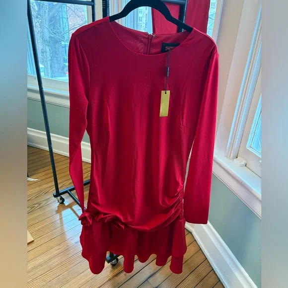 NWT $225 Alexia Admar Mars Tiered Mini Dress w/ mini roses - Picture 6 of 7